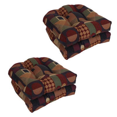 19-Inch Rounded Back Jacquard Chenille Chair Cushion by Winston Porter