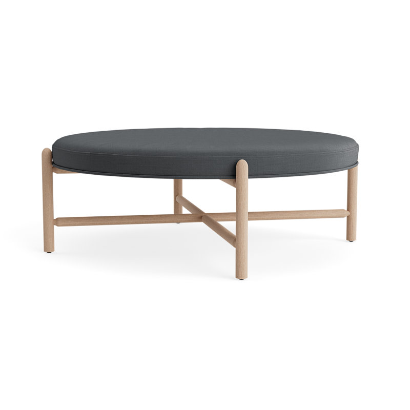 Repose-pieds rond 48 po Vane, Gris anthracite, Chêne