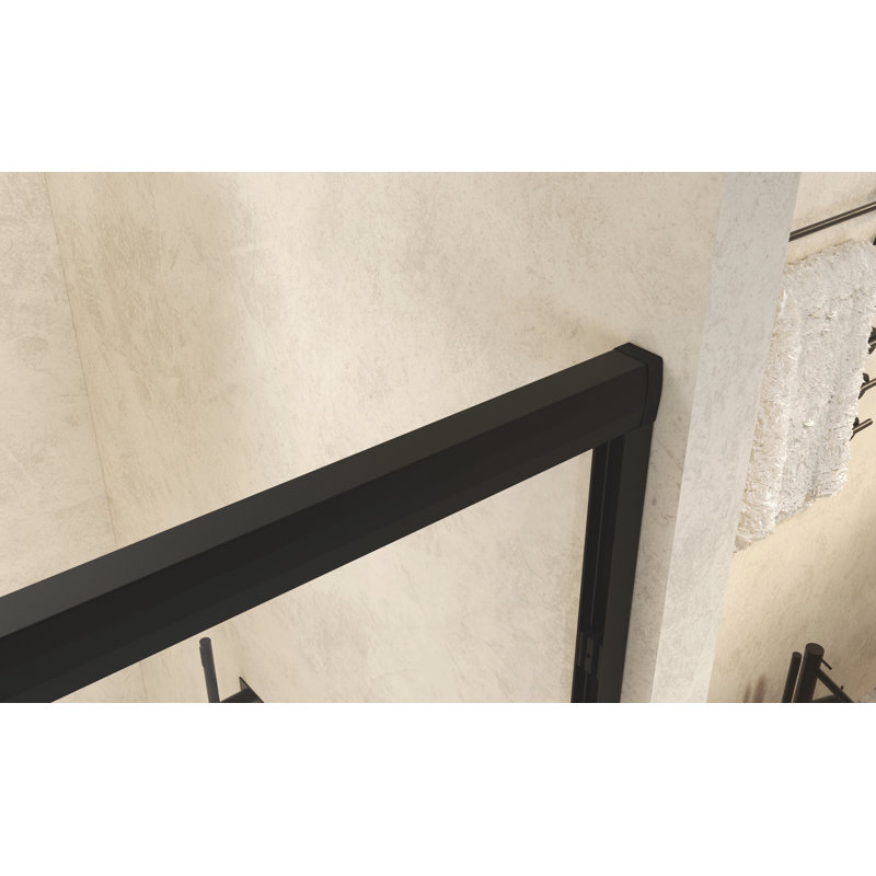 Tempered Glass With Explosion Proof Film, Aluminum Frame Double Sliding Shower Door, "1/4 (6 Mm), Stainless Steel Handle