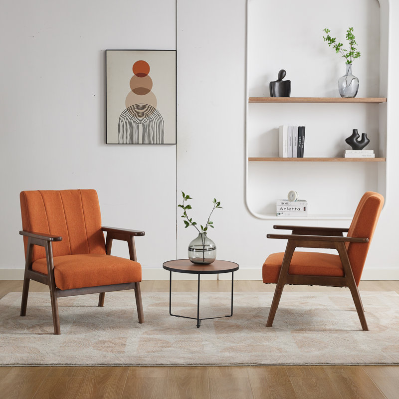 Chisara Upholstered Armchair, Irma Orange Linen