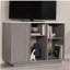 Armoire de rangement décorative avec tablettes réglables, finition grise