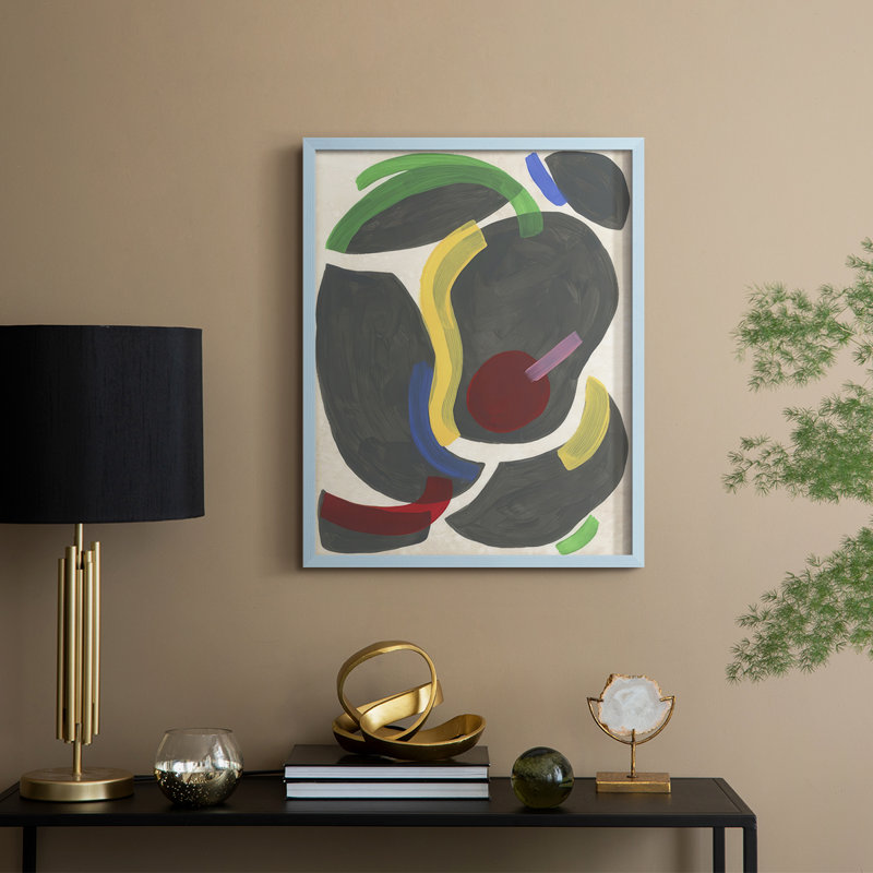 Reproduction encadrée Canasta IV - bois massif, H 15 po x l 12 po, Bleu