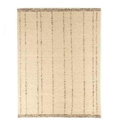 Tapis beige / brun en laine et polyester tissé à la main Sherrea