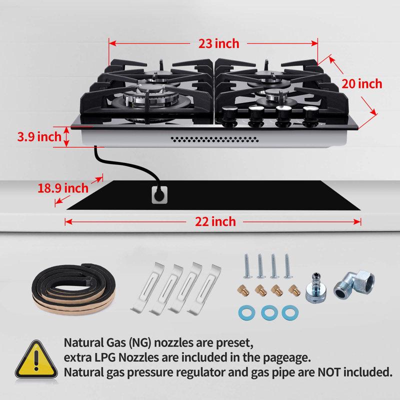 23'' Gas Cooktop with 4 Burners