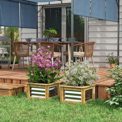 Ensemble de 2 jardinières surélevées Outsunny