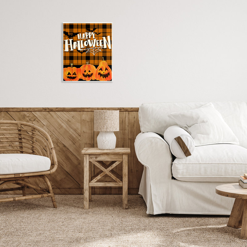 «Halloween Jack-o-Lanterns» sur plaque à carreaux, par Kim Allen