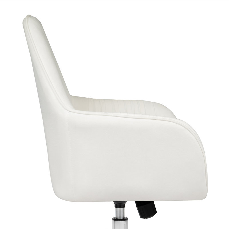 Fauteuil de bureau Kelly avec support lombaire et siège pivotant, Blanc