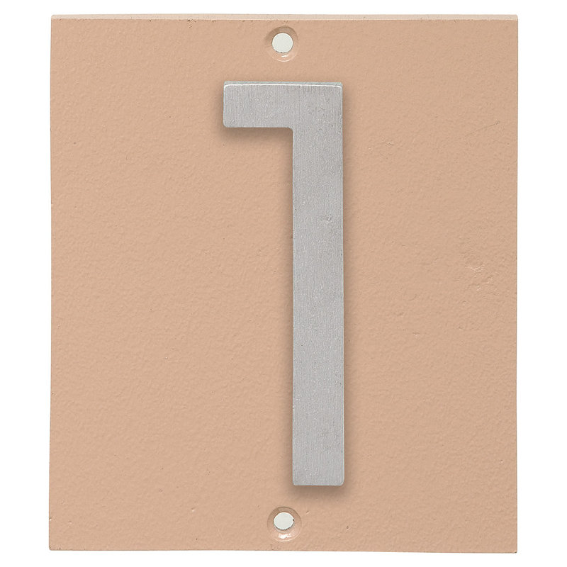 Plaque d'adresse verticale à 1 ligne flottante, Taupe / aluminium brossé, Oui