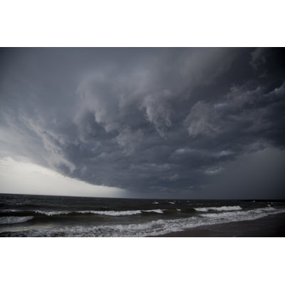 Brighton Beach Hurricane Clouds by GOLDRAGONFLY - Wrapped Canvas Print
