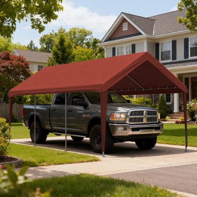 10' X 20' Carport Replacement Top Canopy Cover, Waterproof And UV Protected Garage Car Port Cover With Ball Bungee Cords