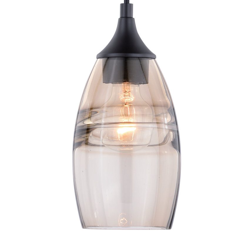 Milano Oil Rubbed Bronze Mini Pendant with Amber Glass