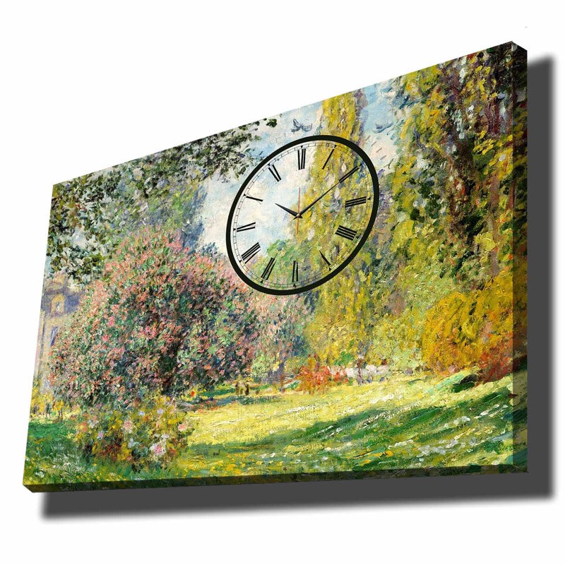 Horloge murale élégante en toile 27,6 po x 39,4 po | Toile 100% suède avec cadre 100% bois (épaisseur: 1,1 pouce) | Parfait pour la décoration intérieure, garde-temps élégant pour le salon et le bureau, design unique