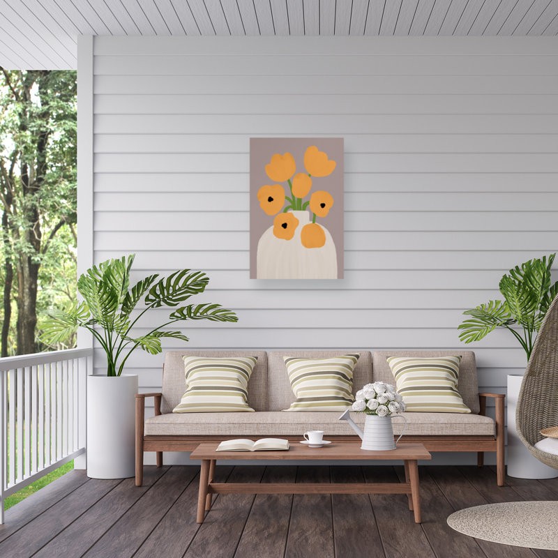 Orara Studio  Yellow Flowers Outdoor  Canvas, H 12 po x l 19 po