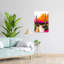 Mexican Life Mexican Desert 4 Colorful Vibrant Abstract Cactus City Landscape Wall Art Print 1 Piece Wrapped Canvas Wall Art-1813188713