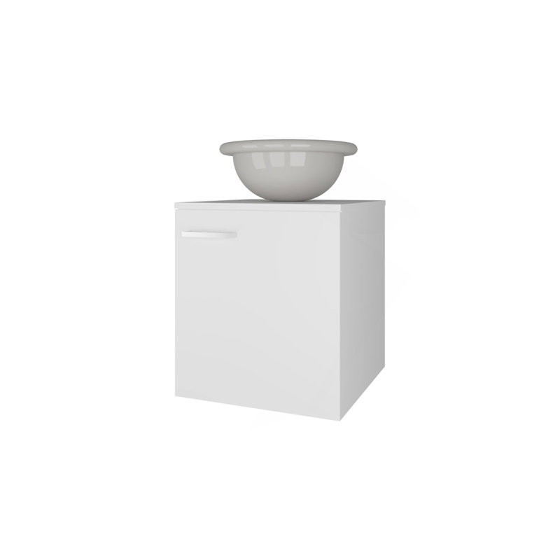 Meuble-lavabo blanc avec lavabo intégré, Blanc