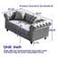 Canapé Chesterfield 63,5 po, boutons en tissu technique avec 2 coussins-1199592890