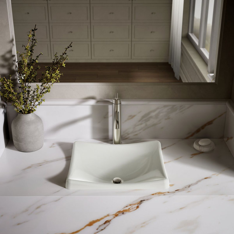 DemiLav Metal Specialty Vessel Bathroom Sink, Almond