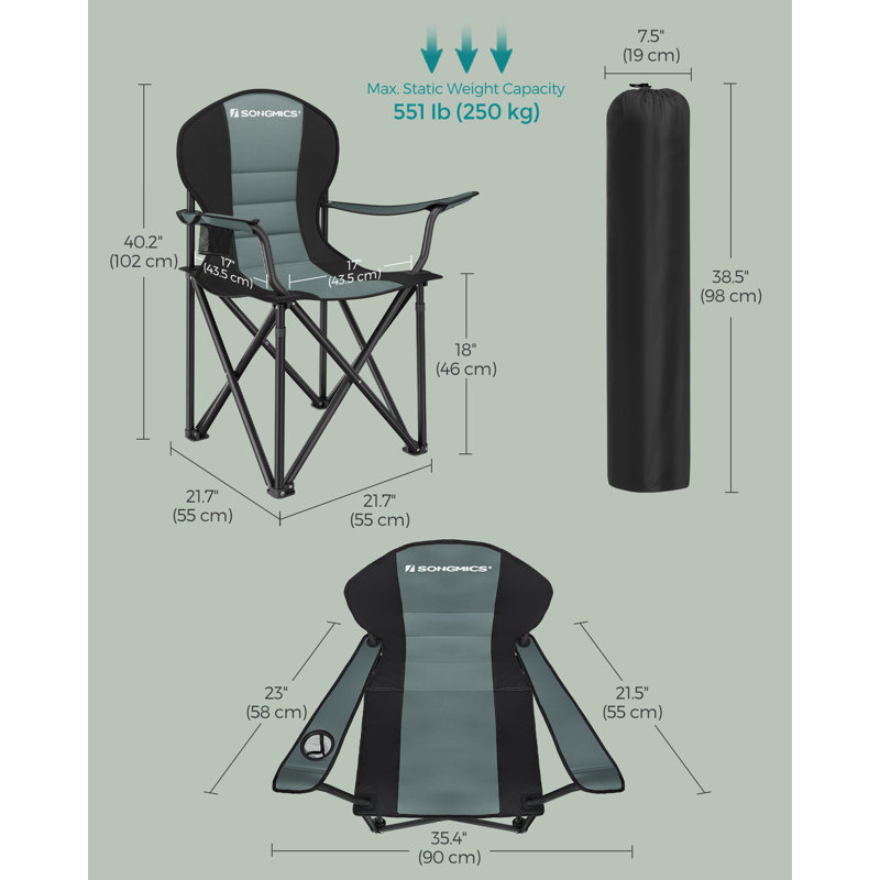 Renitta Folding Camping Chair, Blue Grey/Black