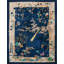 Antique Art Deco Room Size Wool Beige, Navy Rug