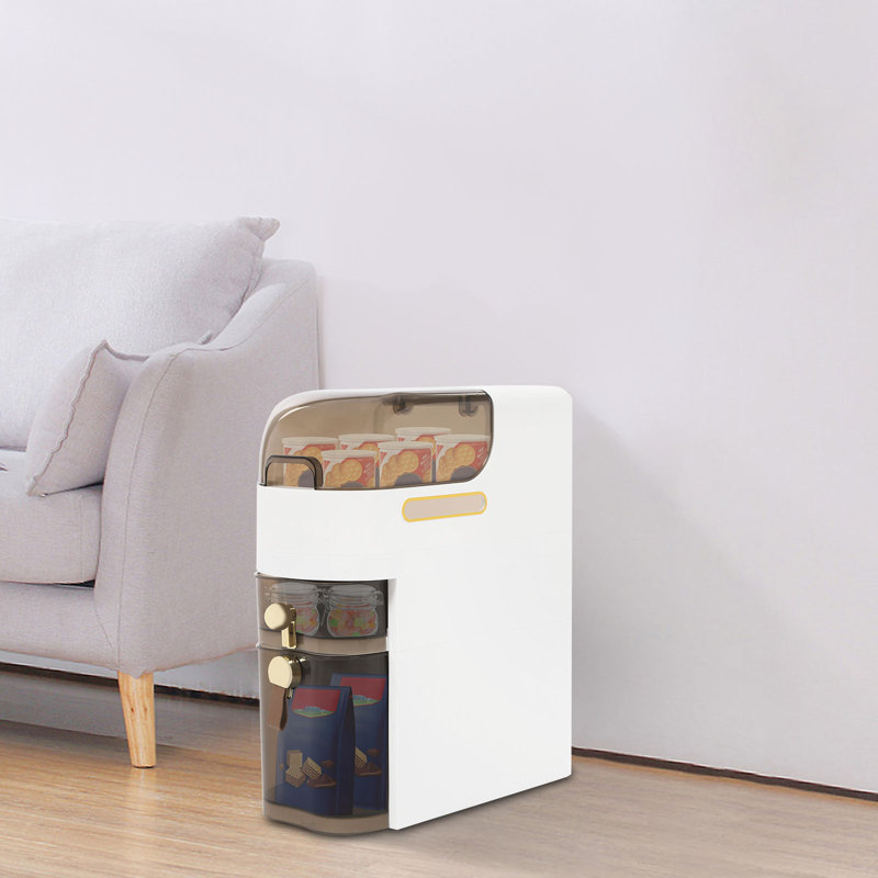 2-Tiers Bathroom Floor Cabinet, 17.30"H x 7.10"W x 16.40"D