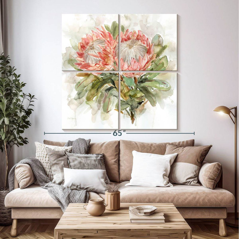 Harnek Pale Protea I, 50" H x 50" W