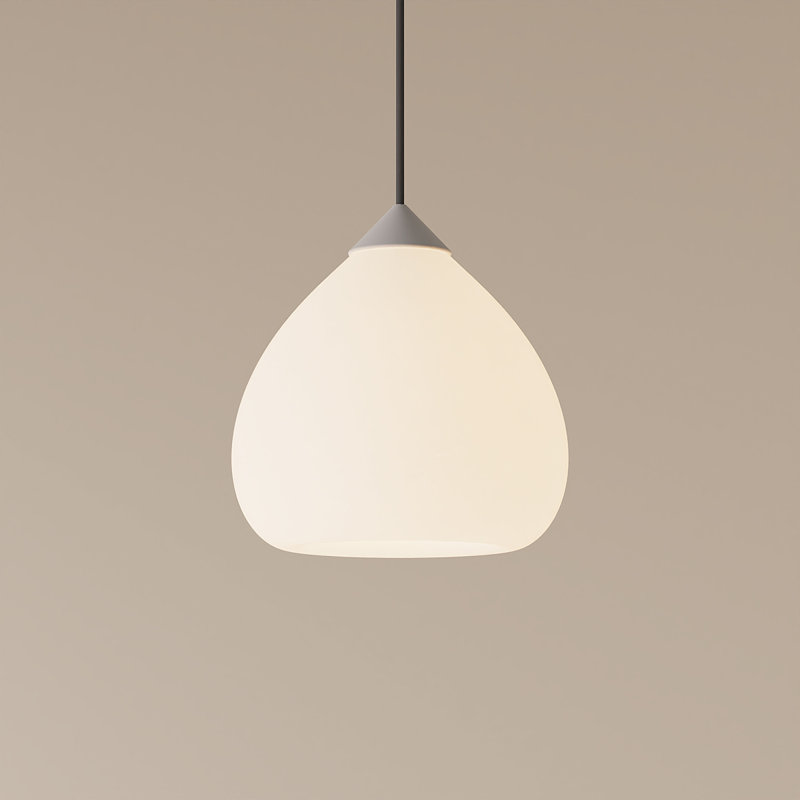 Gulp Pendant Light, Stone, 17.6" H x 9.45" W x 9.84" D, Black
