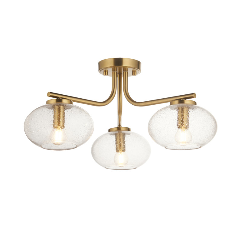 Jako Semi Flush Ceiling Light, 26cm H x 60cm W x 60cm D, 3 Lights