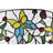 Jorga 6-light Tiffany Glass Fandelier Lighted Ceiling Fan Butterfly Design Remote Control - White-multicolor