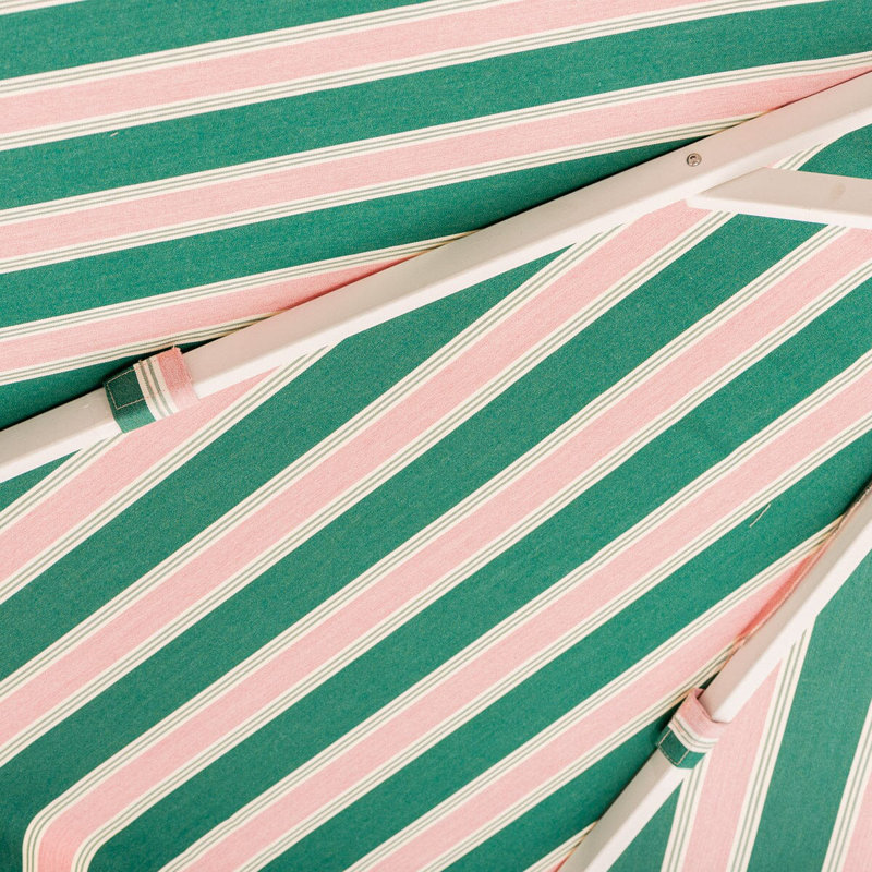 Parasol de marché, Rose, vert, blanc / rayé