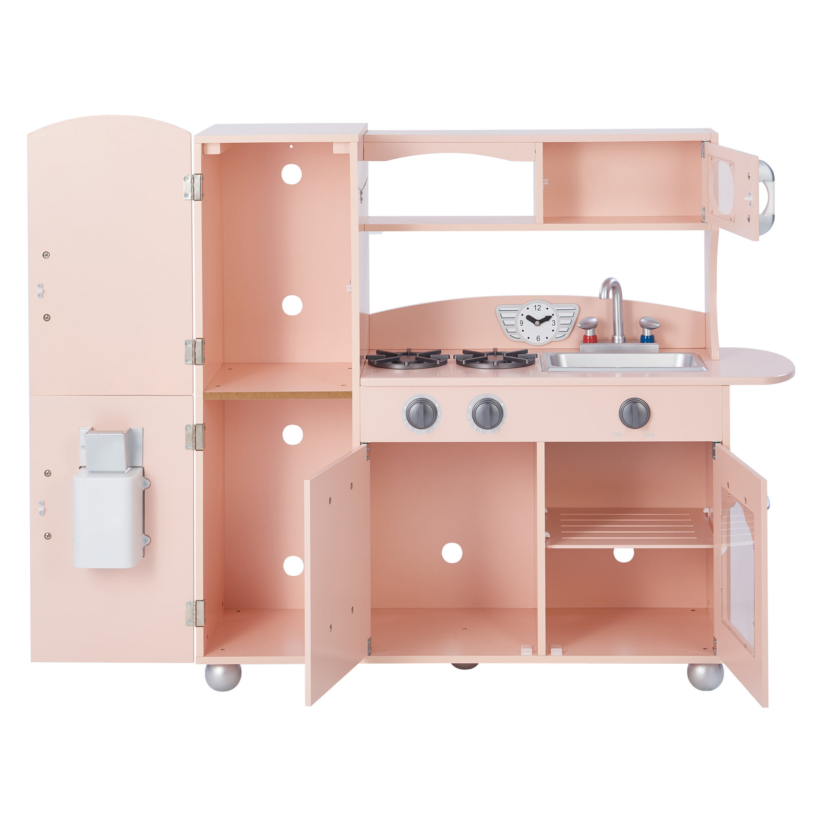 Teamson Kids Retro Play Kitchen with Chalkboard, Pink