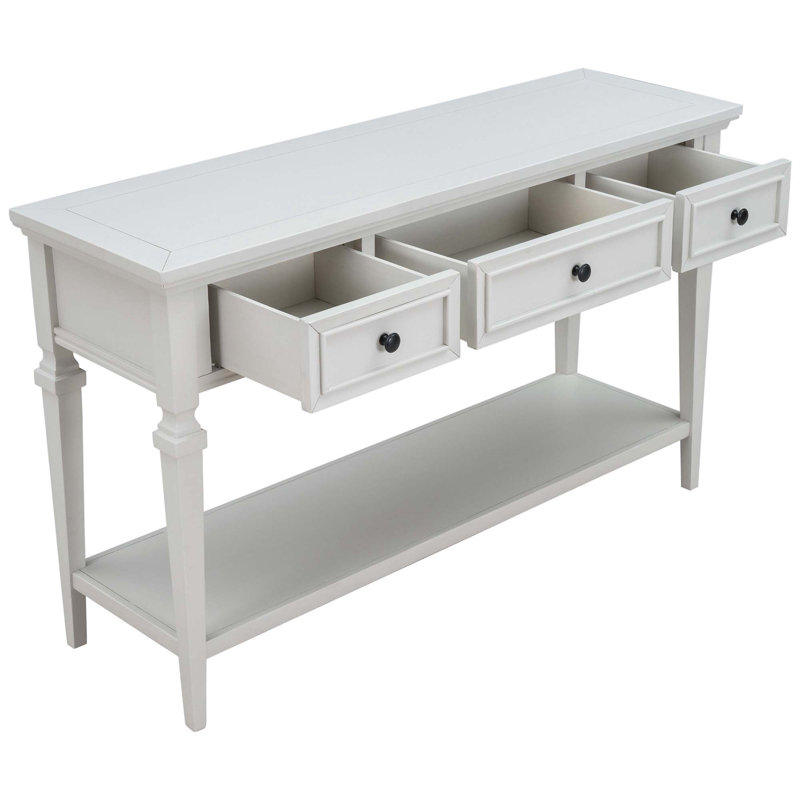 Table buffet à 3 tiroirs 50 po Darkhan, Blanc antique