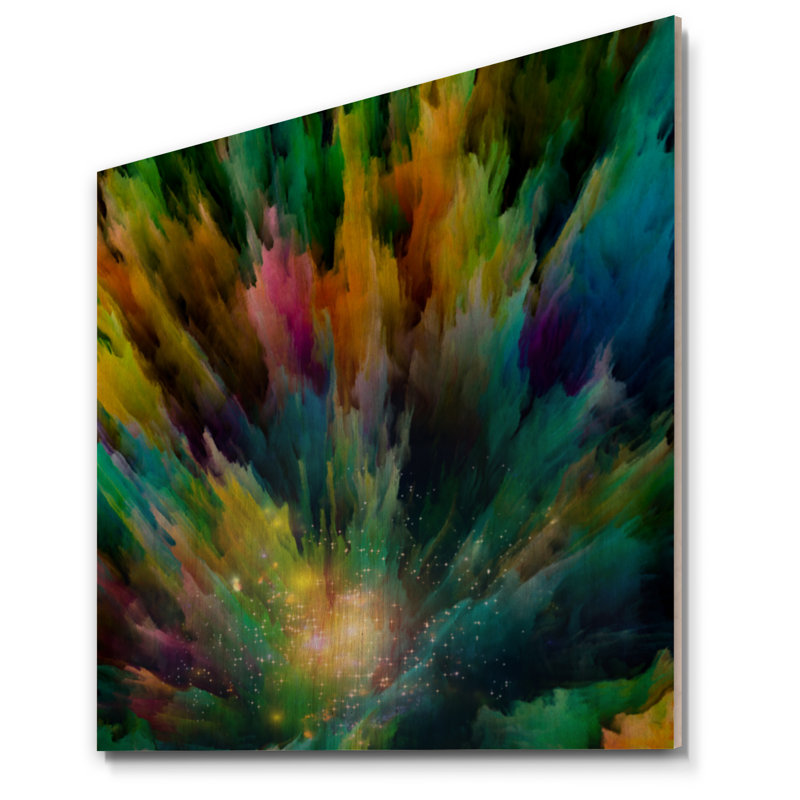 Élégance de couleur liquide, impression d'art mural moderne, Cadre photo noir, H 16 po x l 16 po x P 1 po