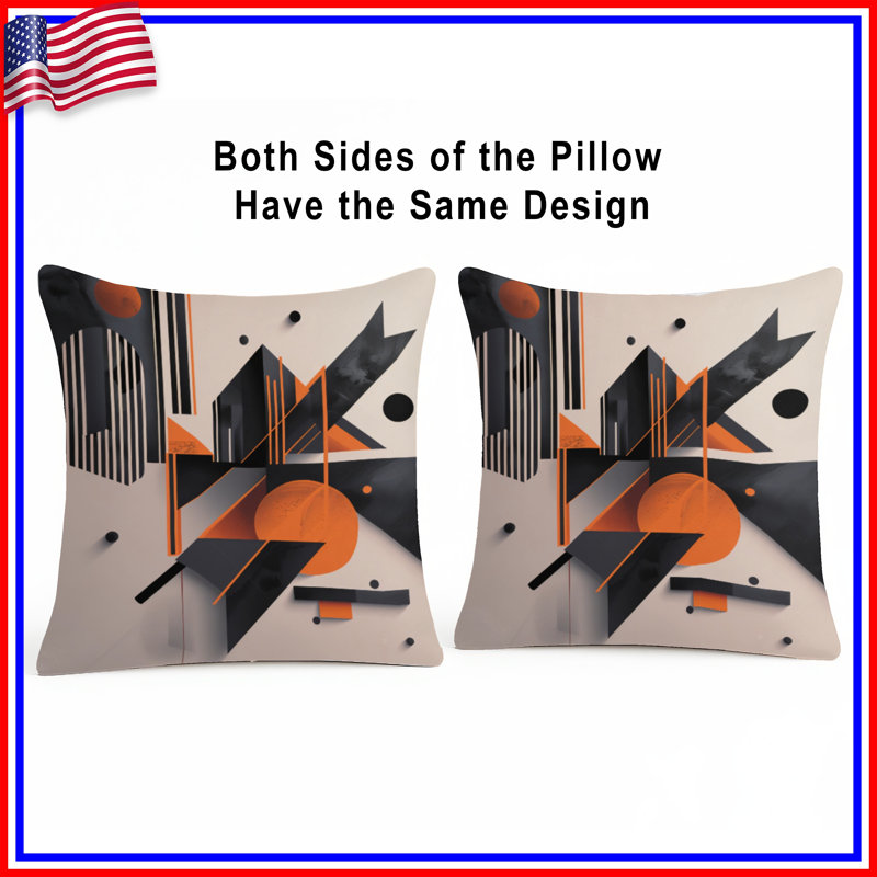 Geometric Abstract Art Double Sided Throw Pillows, 18 x 18 inches