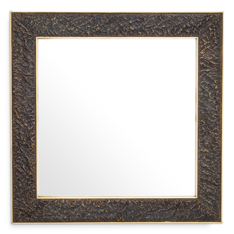 Risto Brass Wall Mirror, Square, 39.37" x 39.37"