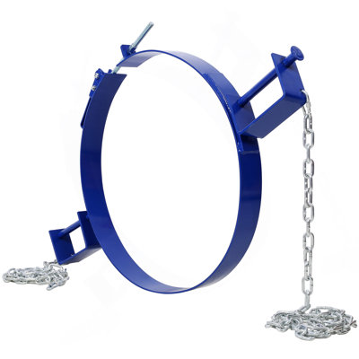 55 Gallon Drum Lifter Ring,Steel Tilting Drum Ring, Painted Carbon Steel, 1200 Lbs Capacity, Blue Color