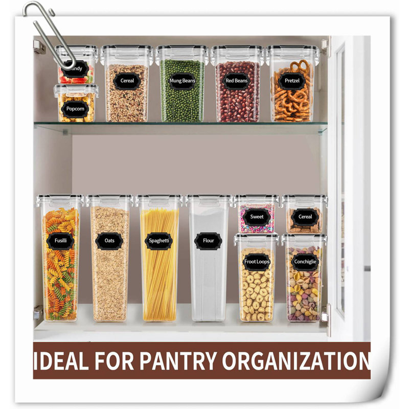 White BPA-Free Plastic Airtight Food Storage Container Set