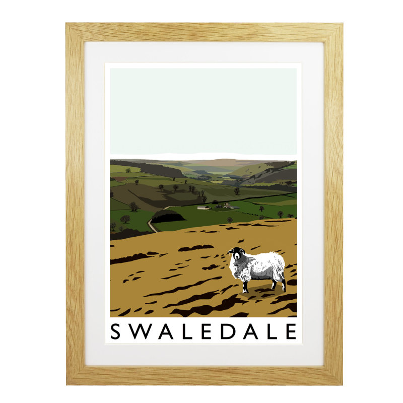 'Swaledale' by Richard O'Neil - Print, Oak Wood Frame, 54 cm H x 44 cm W x 2.2 cm D