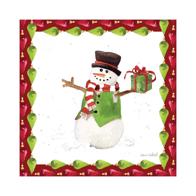 Christmas Snowman Ii by Lanie Loreth - Wrapped Canvas Gallery-Wrapped Canvas Giclée, 30.48 cm H x 30.48 cm W