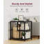 Table de bout noire 21 po avec table de chevet industrielle à 3 niveaux avec tablette de rangement pour petits espaces, chambre à coucher, salon