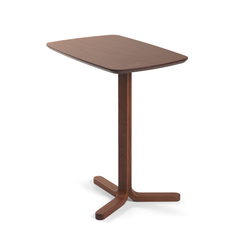 Yanki Solid Wood End Table, Light Walnut