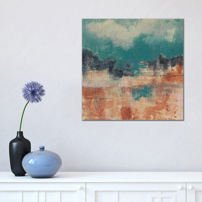 Teal Sky II by Jennifer Goldberger - Wrapped Canvas Painting