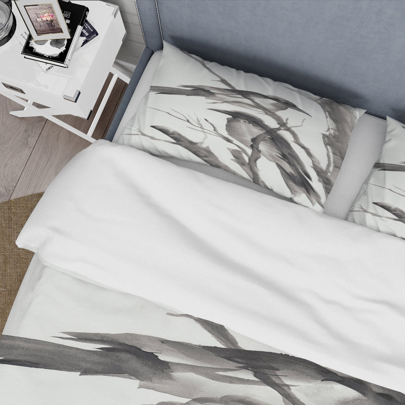 Ensemble de housse de couette Traditional Vintage Sleeping Crows - Microfibre polyester, Twin Duvet Cover + 2 Standard Shams