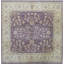 One-of-a-Kind Hand-Knotted High-Quality Purple/White Square Area Rug