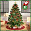 Ensemble d'arbre de Noël artificiel avec ficelle éclairée, boules d'ornement, étoile de sommet d'arbre, jupe d'arbre