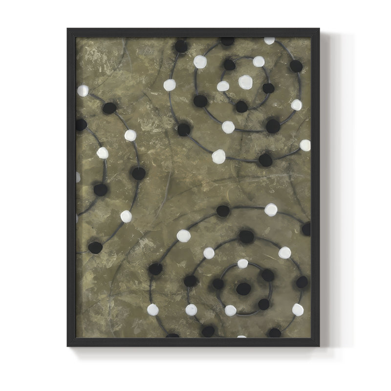 Reproduction encadrée quantique II - bois massif, Noir, noir, noir, noir, H 21 po x l 17 po