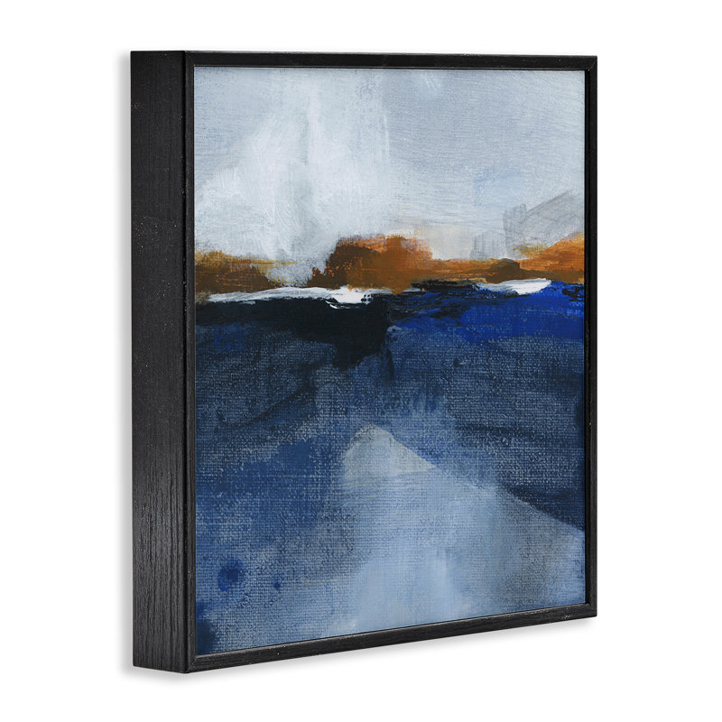 Impression sur toile, "Ocean Cliff" par M. Gloria Hunter, H 12 po x l 12 po, Giclée encadrée noir minuit