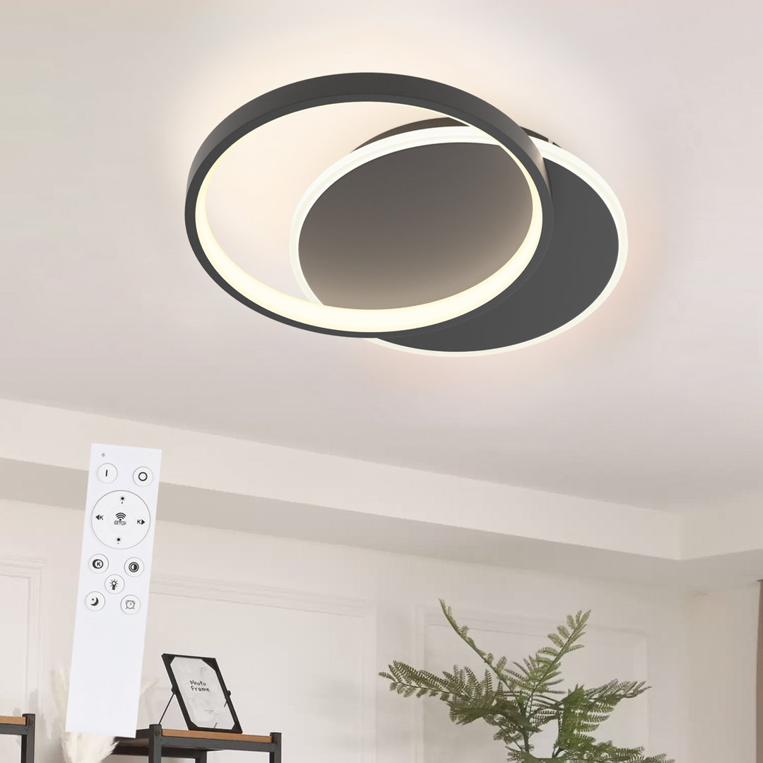 LED Deckenleuchte 35W Modern mit 2 Rund Ring Dimmbar für Küche Schlafzimmer