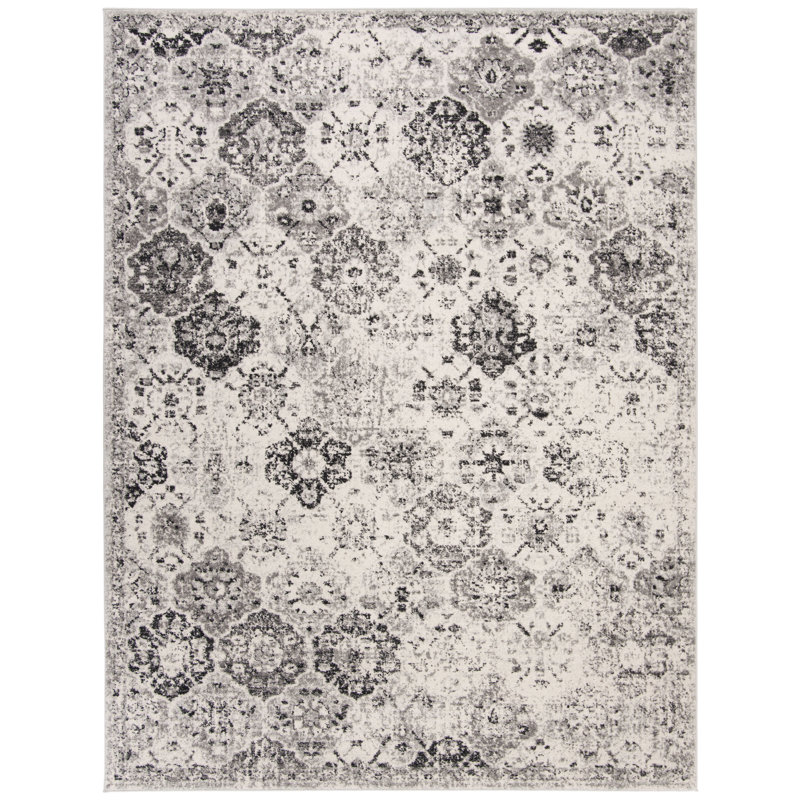 Tapis oriental argenté / gris Newhouse, Rectangle 9 pi x 12 pi