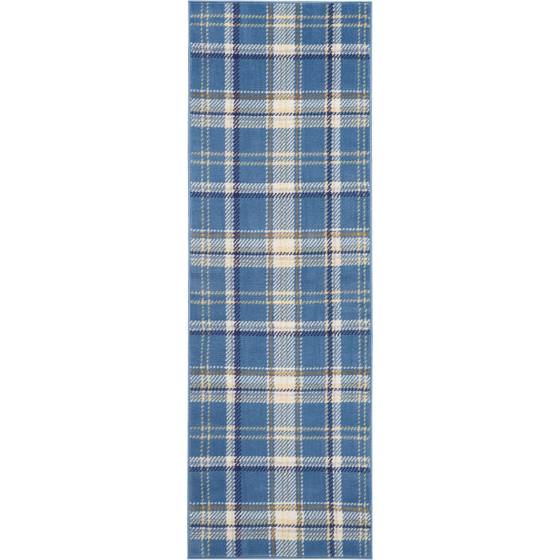 Tapis bleu Bo Bo, Tapis de couloir 2 pi 3 po x 7 pi 6 po