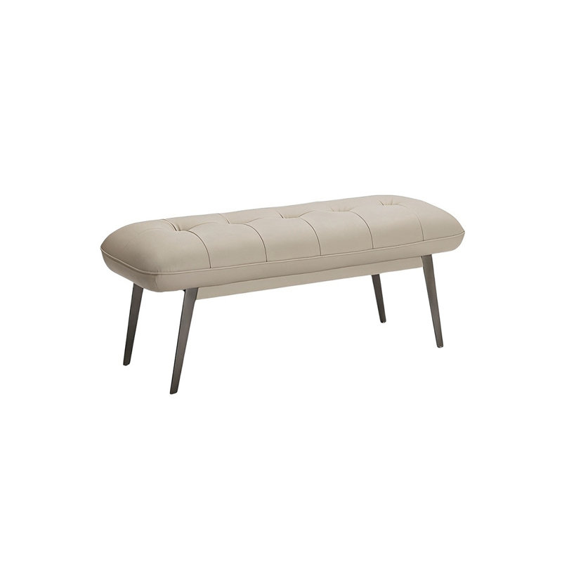 Banc rembourré en cuir véritable Karsch, H 16,53 po x l 47,24 po x P 19,68 po
